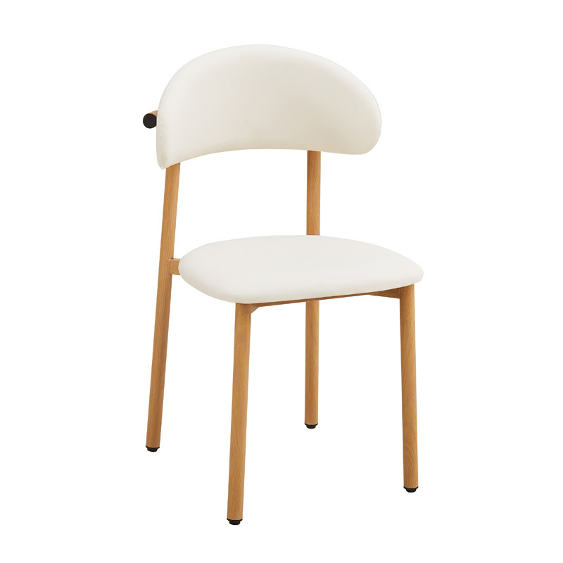 Silla de comedor de lujo ligero, cojín de cuero para el hogar, silla de ocio, silla de recepción de hotel, silla de banquete comercial, silla de comedor