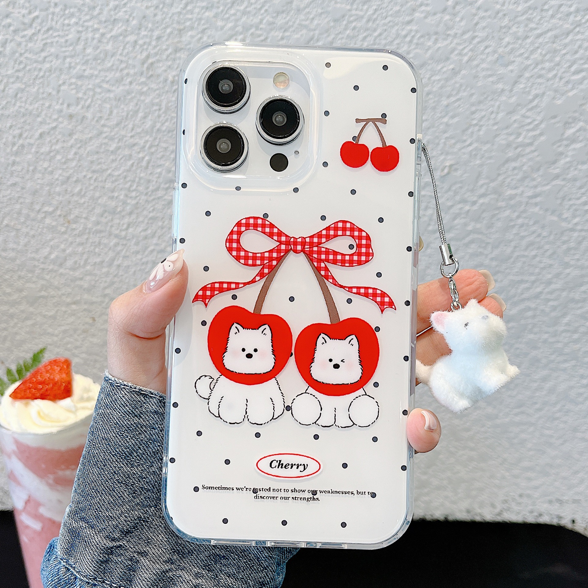 Colgante de punto de onda blanco cereza West Highland cph