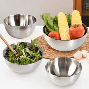 Korean-style stainless steel salad basin Egg Bowl creative stainless steel basin with scale cream hair basin thickened cooking basin