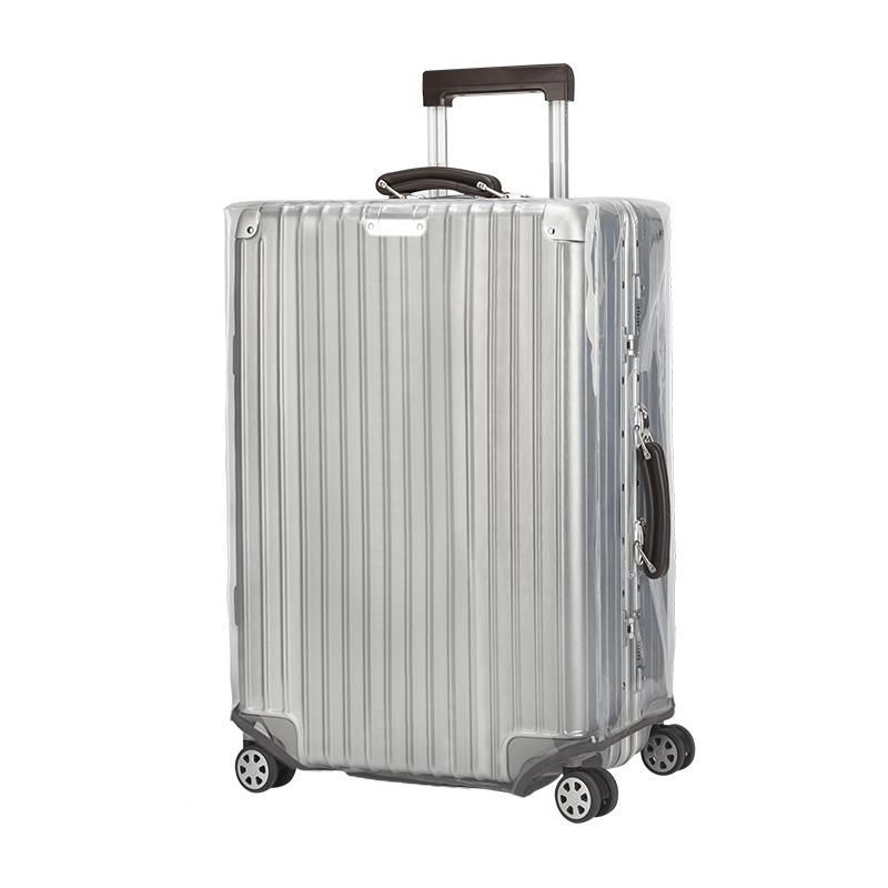 Comercio electrónico transfronterizo 17 juegos de caja con ruedas con ribetas de alambre cubierta protectora de equipaje caja de viaje de PVC transparente cubierta antipolvo