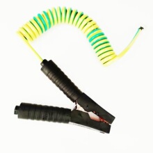 定制接地線雙色線彈簧線黃綠雙色線單芯PU伸縮線接地線