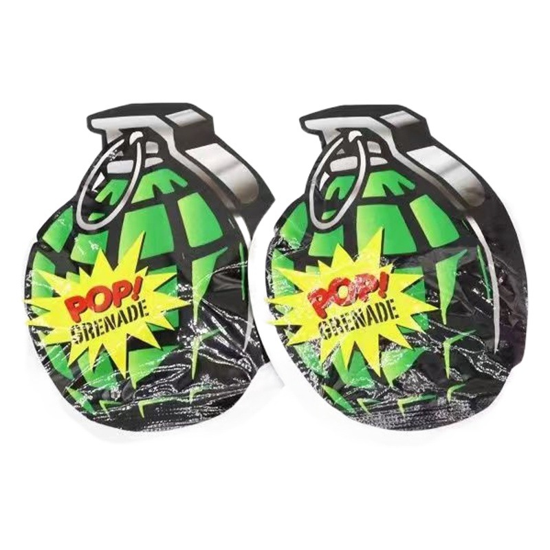 Simulation automatic inflatable grenade self-explosion small fry bag trick children's toys funny prank scare ring bag wholesale