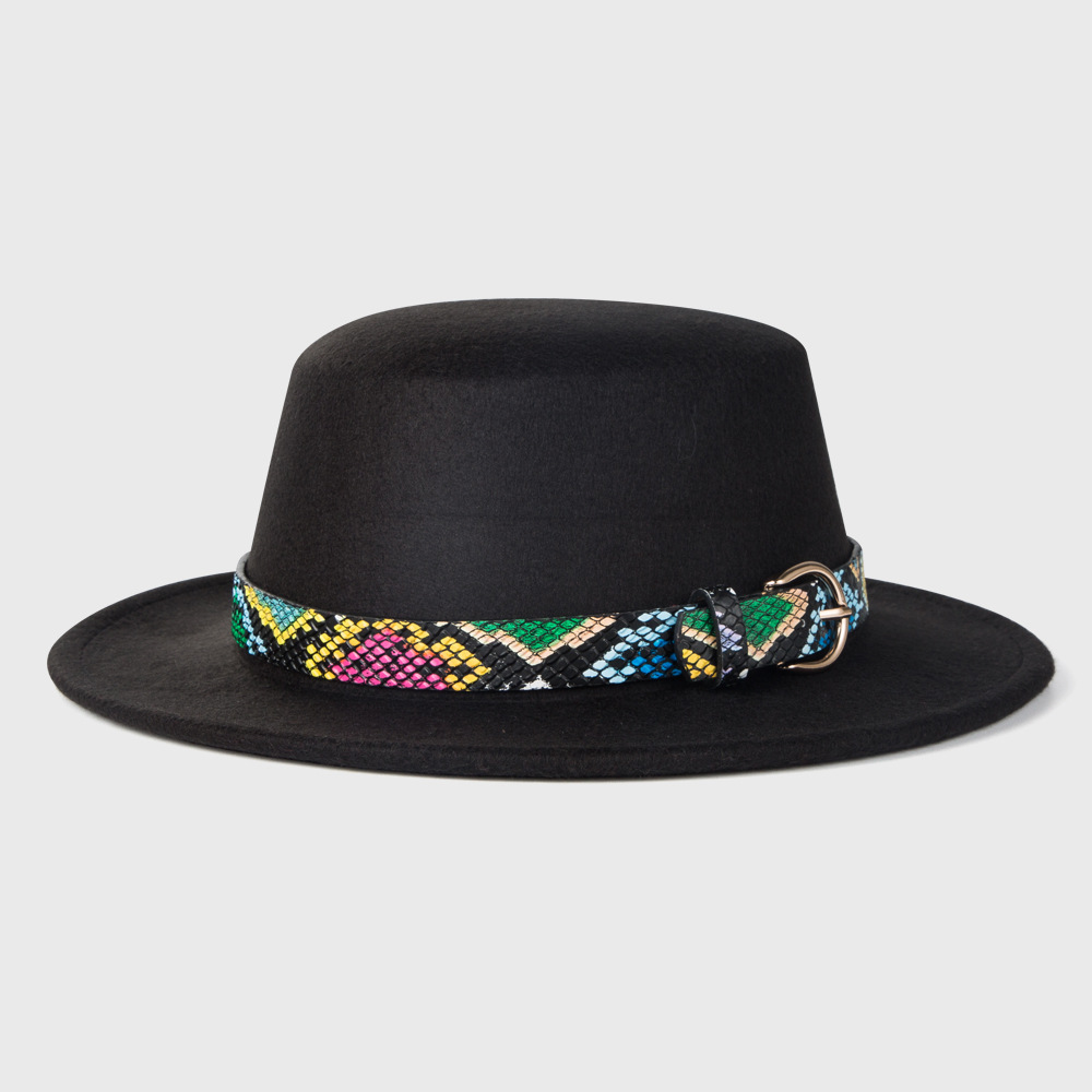 Otoño E Invierno Nuevo Sombrero De Jazz De Lana Para Hombre Accesorios De Hebilla De Cuero De Leopardo Sombrero De Fieltro display picture 4