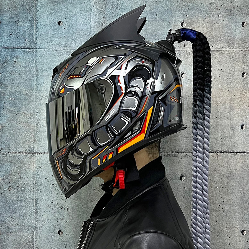 JIEKAI coche eléctrico bicicleta casco hombres y mujeres casco completo cuatro estaciones doble espejo bluetooth personalidad casco gris mentira carrera