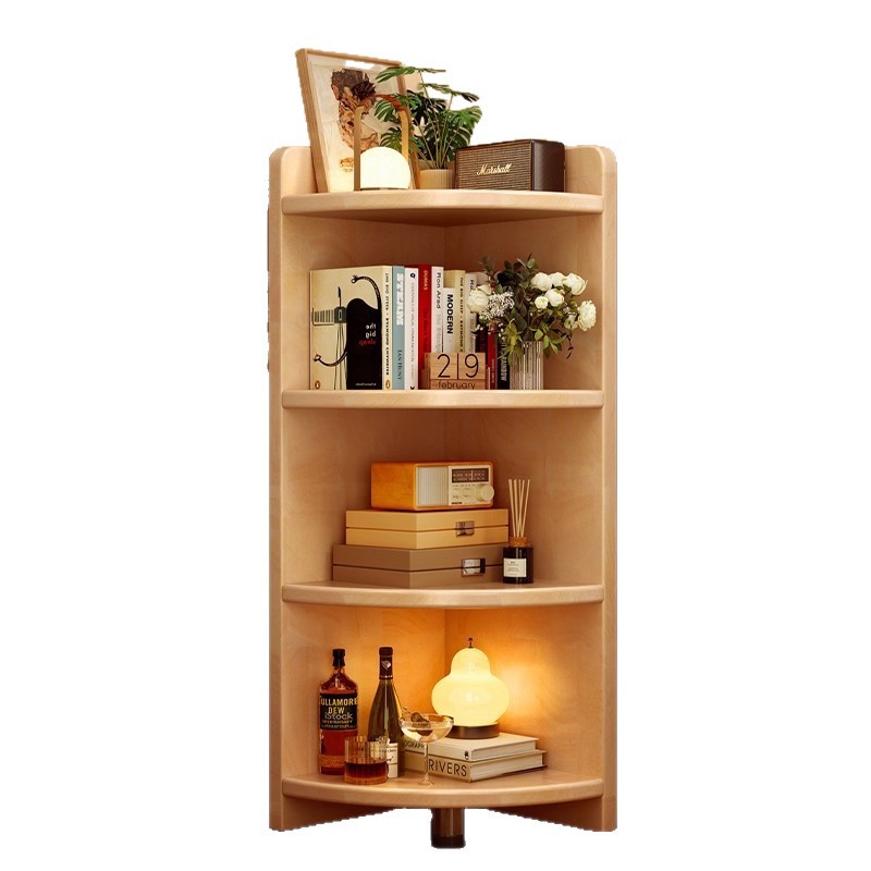 Estante de libros para niños de madera sólida estante de esquina estante de estante de piso bajo armario de almacenamiento armario de almacenamiento simple para estudiantes sin espacio librería