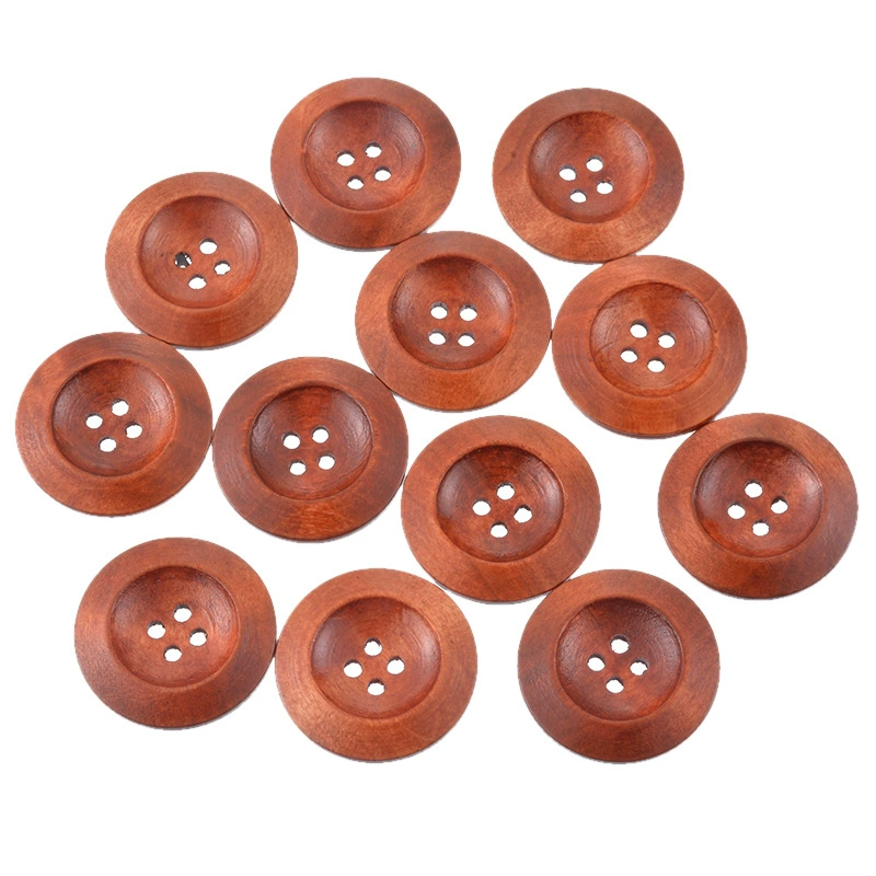 Фабрика прямые аксессуары для волос кофе цвета круглые вогнутые четыре отверстия деревянные Кнопки 25мм-50