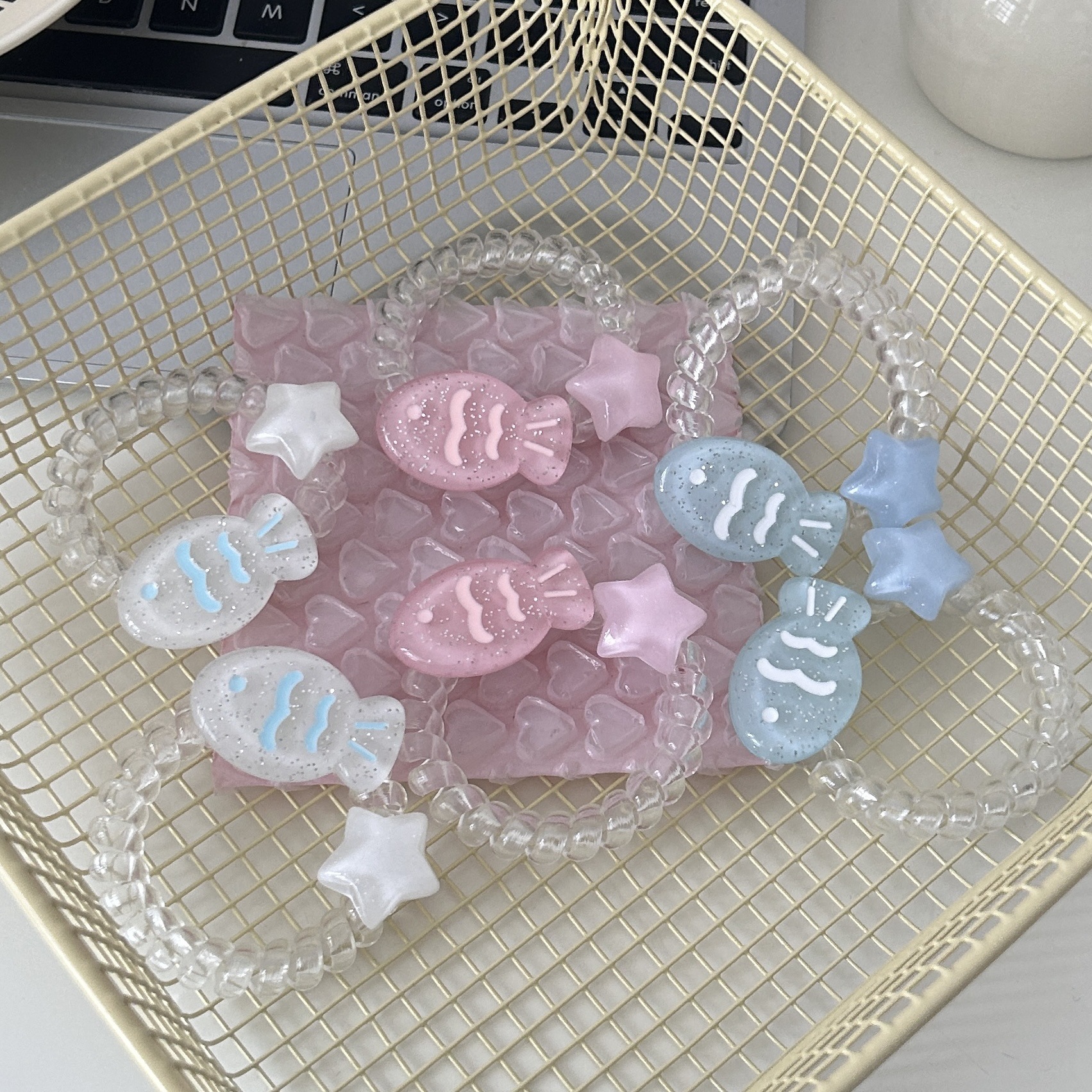 젤리 파인 핑크 Snapper 스타 전화 링 신선한 소녀의 하트 넥타이 헤어 5 점 스타 헤어 링 달콤한 포니 테일 헤어 액세서리