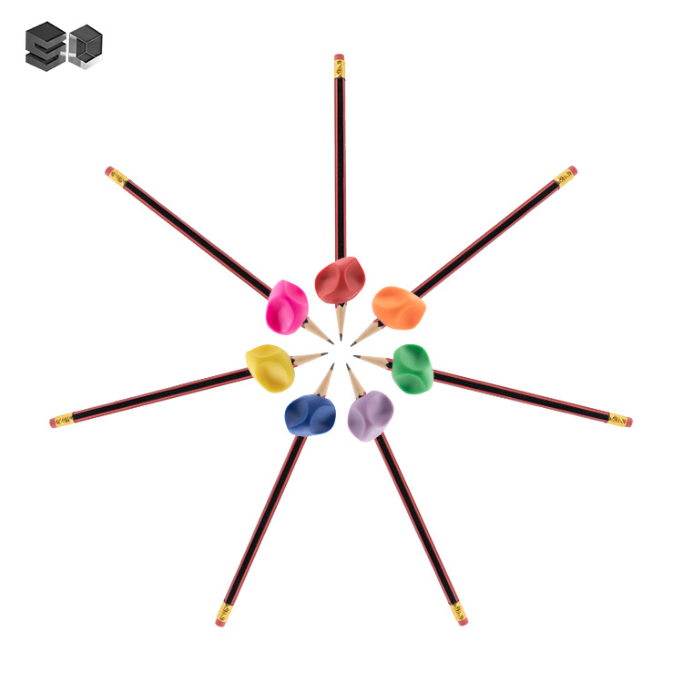 Suministro directo de fábrica Titular de la pluma Estudiante de la escuela primaria Cubierta de la pluma dura de 7 colores Titular de la pluma de escritura de doble cabeza Titular de la pluma de los niños Corrector