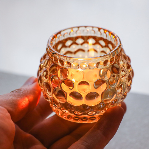 European ins simple glass crystal candle holder creative home candle base small ornaments romantic dining table candle holder