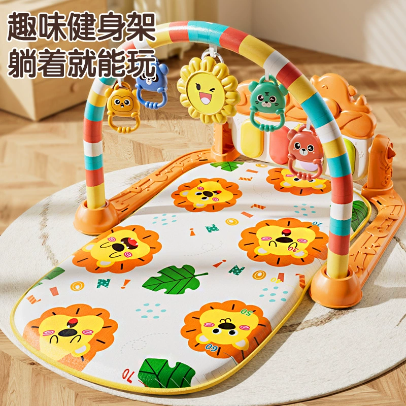 Детская стойка для фитнеса игрушка новорожденный педикюра 0-12 месяцев музыкальная детская игра на пианино коврик для трансграничных продаж