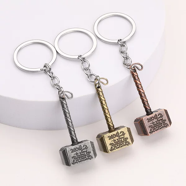 Factory direct American Captain Thor Keychain Metal Hammer Key Ring Avenger Key Chain Peripheral Gift