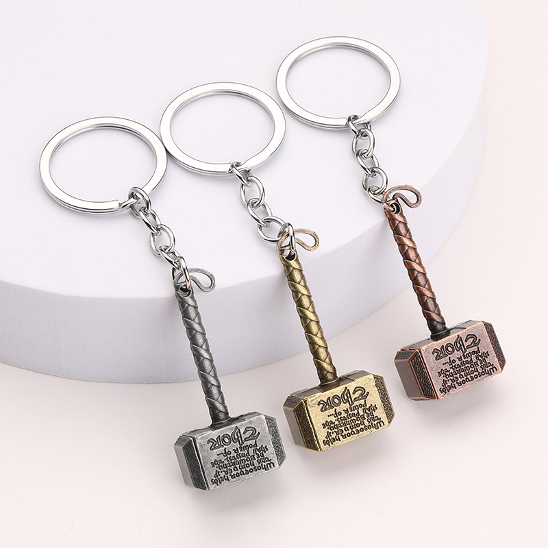 Factory direct American Captain Thor Keychain Metal Hammer Key Ring Avenger Key Chain Peripheral Gift Factory direct American Captain Thor Keychain Metal Hammer Key Ring Avenger Key Chain Peripheral Gift