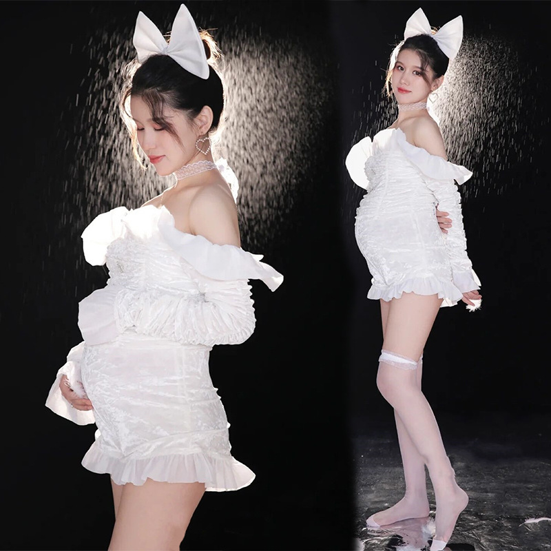 Pregnant women's photo clothing female angel beautiful private art photo pregnant women's photo photography clothing studio theme dress