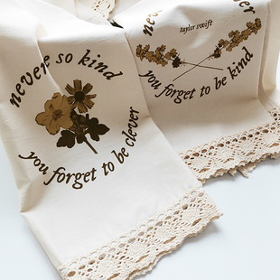 Factory Processing Customized Cotton Tea Towel Napkin Lace Scandinavian Placemat Hanging Painting Photo Background Painting