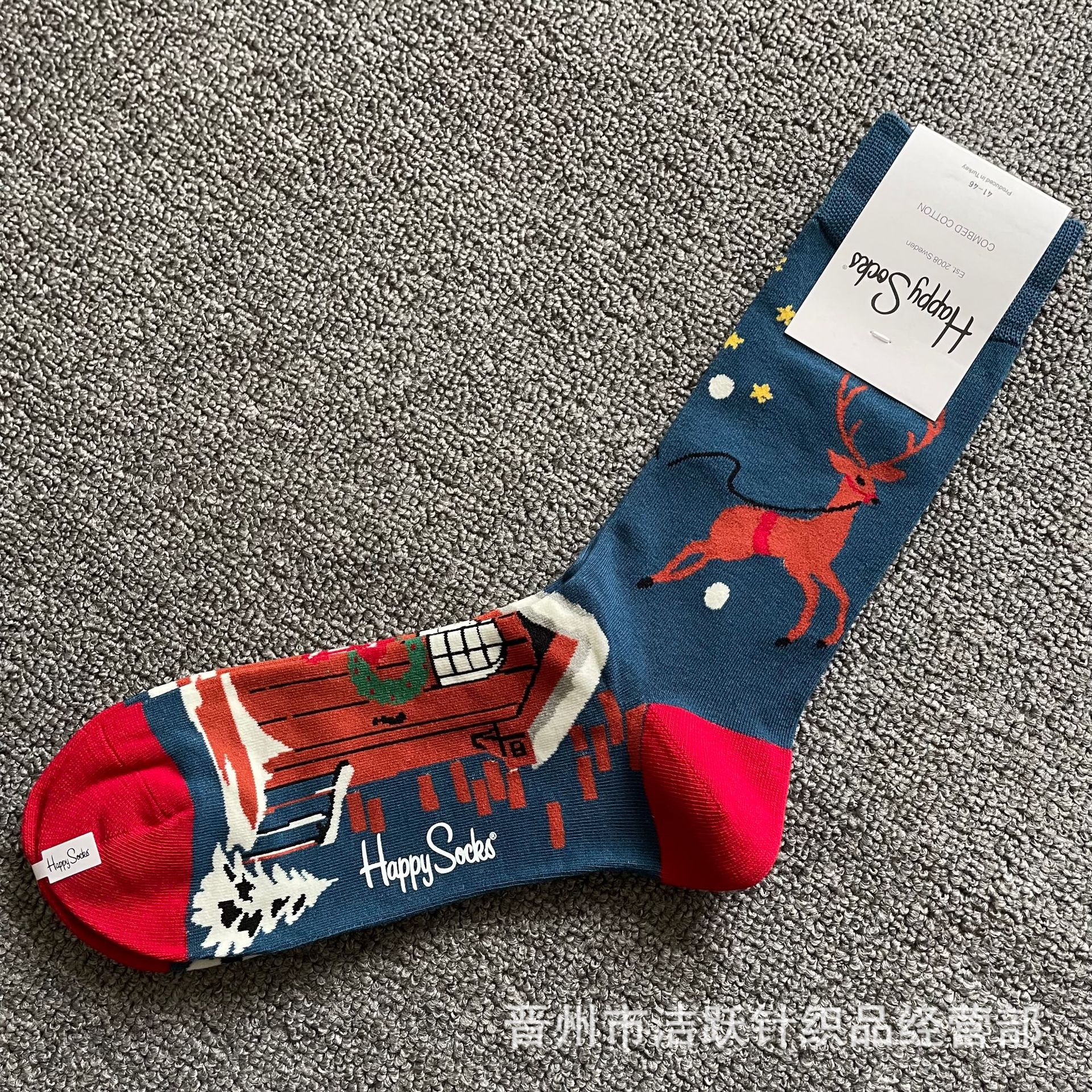 Happy socks新品高品质ハイレザー男性ソックススウェーデンコットンソックスファッションソックスカップルinsロング美脚ソックス