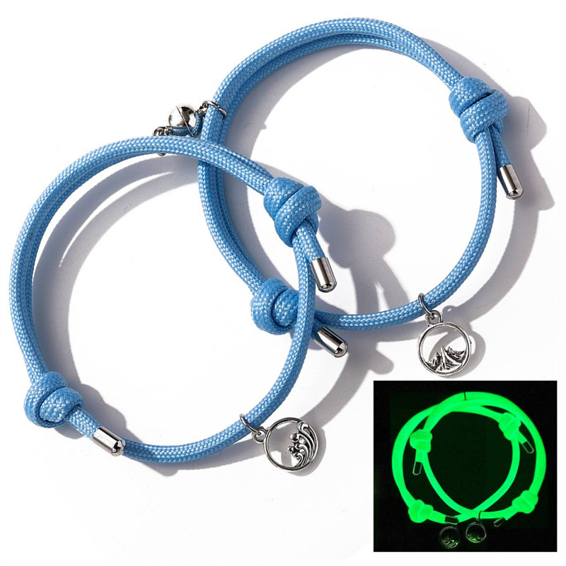 Simple Style Geometric Alloy Luminous Couple Bracelets 2 Pieces display picture 2