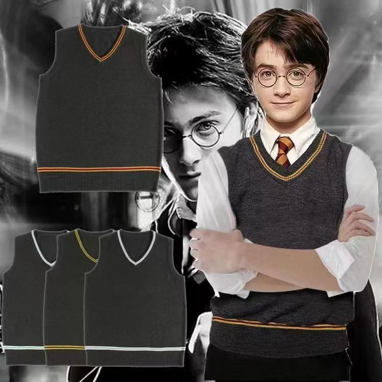 Harry Potter V-Neck Sweater Gryffindor cosplay Daily Unisex JK Uniform Sweater Vest