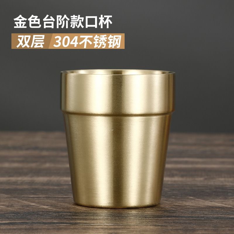 Taza Térmica de Acero Inoxidable 304 – Doble Pared, Dorada, Ideal para Bebidas Frías o Calientes