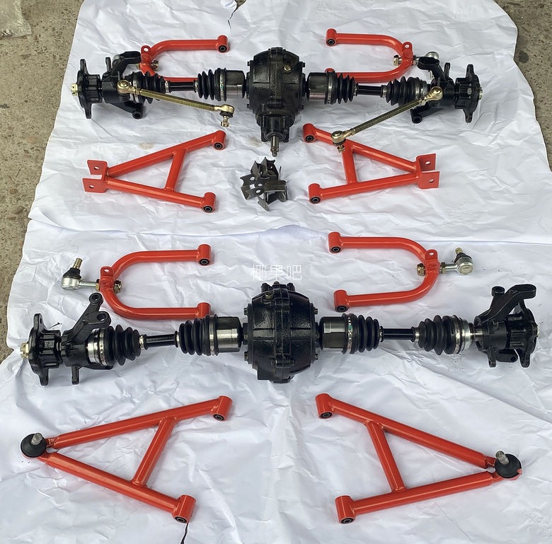 Modified kart accessories, ATV four-wheel drive front and rear independent suspension kit, gear box, rocker arm, horn flange, brake