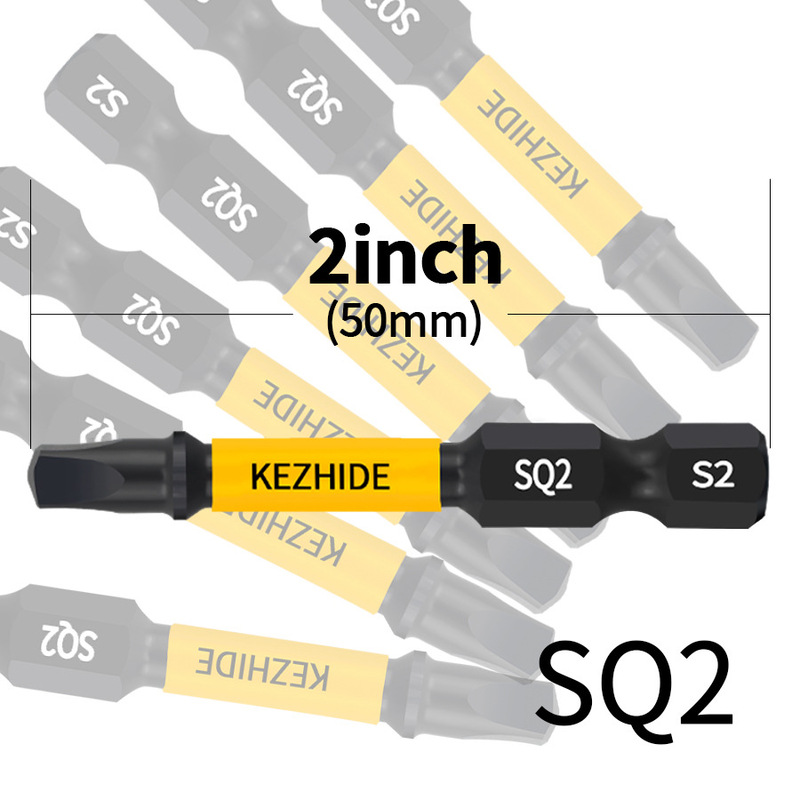 ゲスト品質 50mm/SQ2 インパクトビット 角ドライバービット S2材質 5/10/20本|undefined