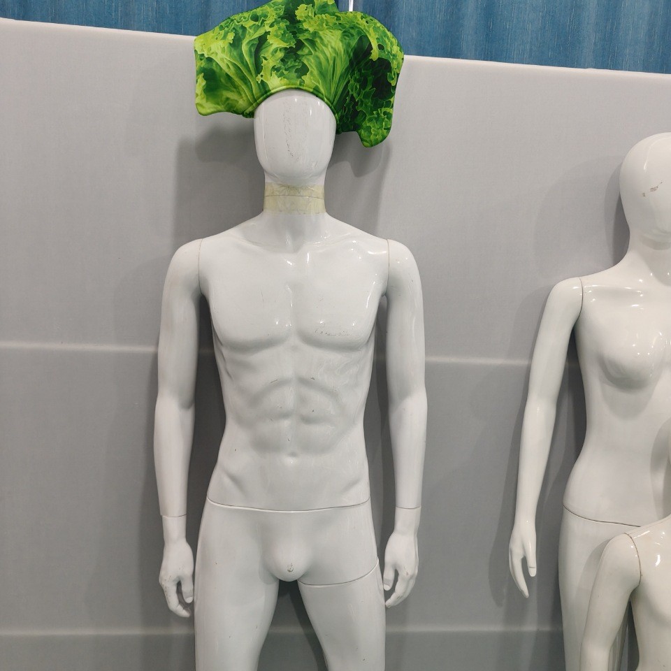 Creativo y extraño tocado de lechuga, tocado de verduras, accesorios de fotografía, decoración interesante