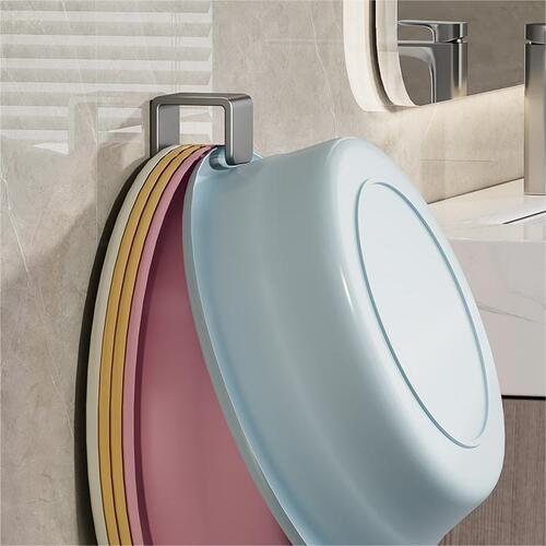Face basin toilet bath basin no drilling wall-mounted storage shelf bathroom gadget baby basin rack hooks
