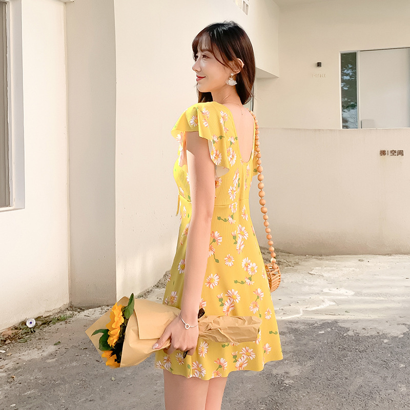 Traje de baño de las mujeres al por mayor moda conservadora suelta adelgazamiento vientre-cubierta traje de baño chica playa traje de baño de aguas termales