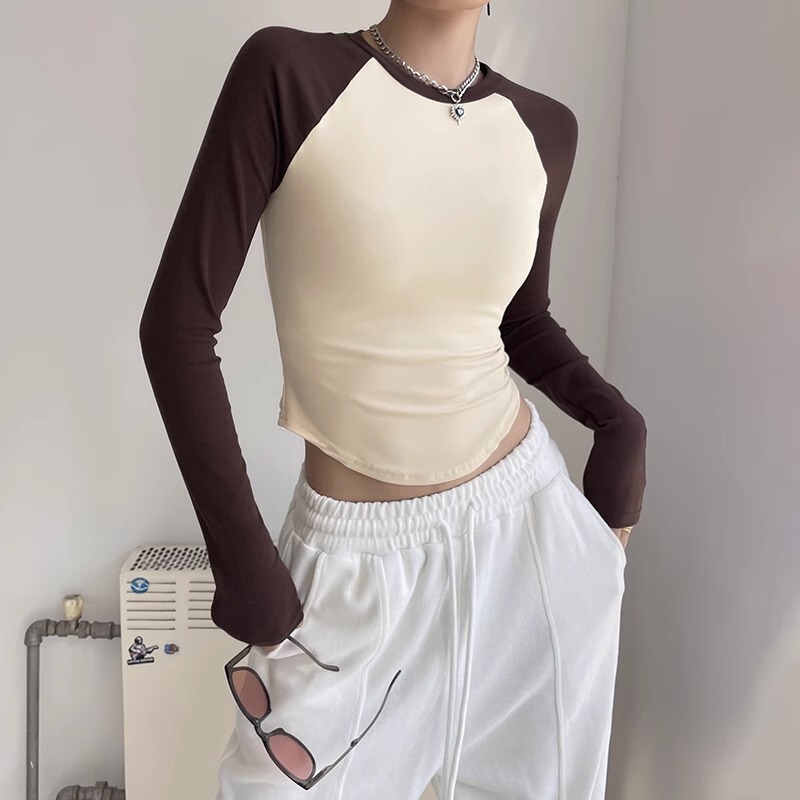 Internet celebrity color matching yoga clothes women's sports tops slim fit slimming workout clothes autumn running training tight long sleeve New Internet celebrity color matching yoga clothes women's sports tops slim fit slimming workout clothes autumn running training tight long sleeve New