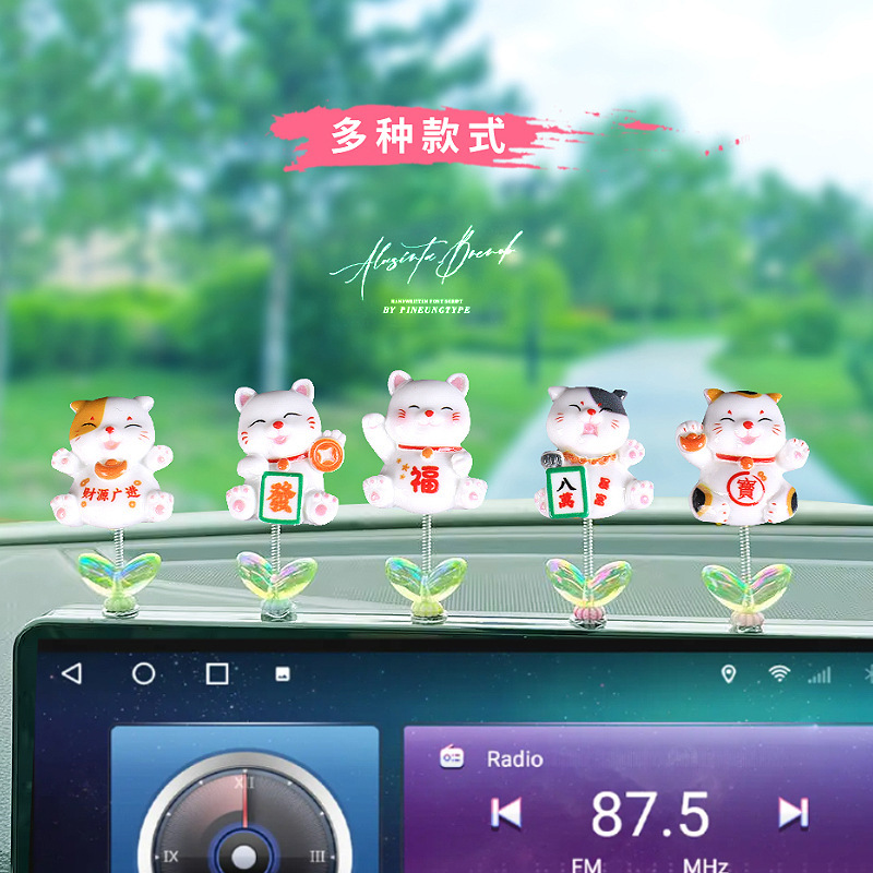 Douyin nuevo gato decoración de coche gancho de decoración de consola central de coche lindo gatito decoración