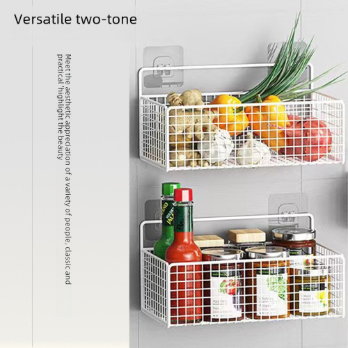 Bathroom, toilet rack, kitchen, living room, dormitory wall-mounted hook, no drilling storage shelf, hanging basket, nail-free