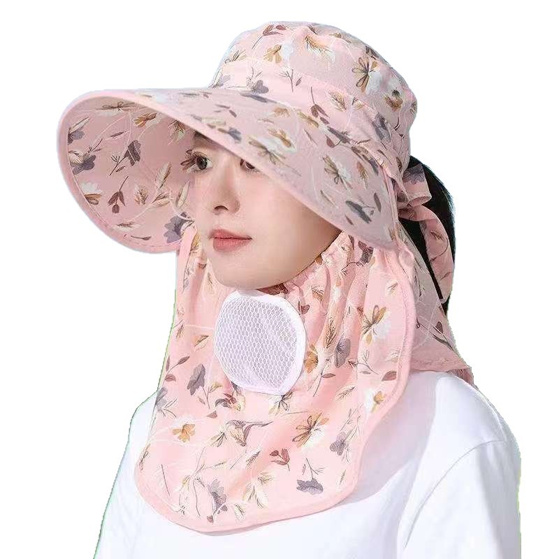 Zomerhoed voor dames met brede rand uv-bescherming winddicht_voghion.com