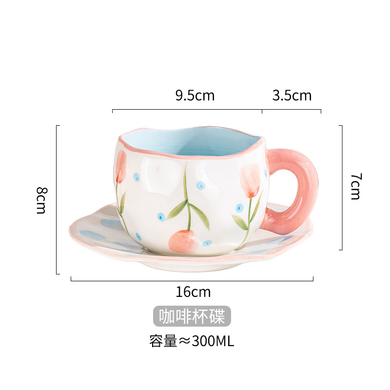 Pink Tulip-Handflata Coffee Cup Disc