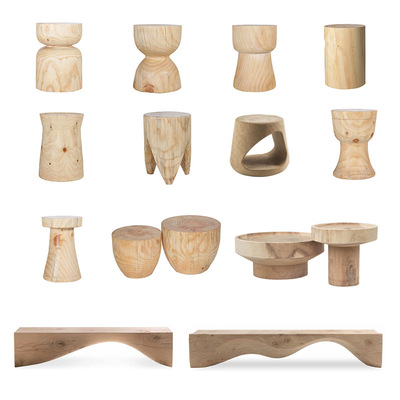 實木墩子創意原木邊幾矮凳日式木頭茶幾圓形根雕民宿客棧擺件