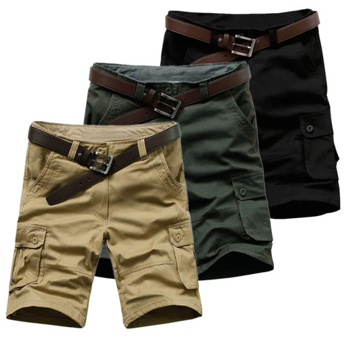 Specially available for cross-border summer fatter large-size work shorts for men's summer youth thin 5 quarter pants, multi-pocket breeches