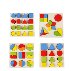 Montessori Early Education Toys Shape Matching Color Recognition High-Low Matching Puzzles Brain Teaser for 1-3 Year Old Babies