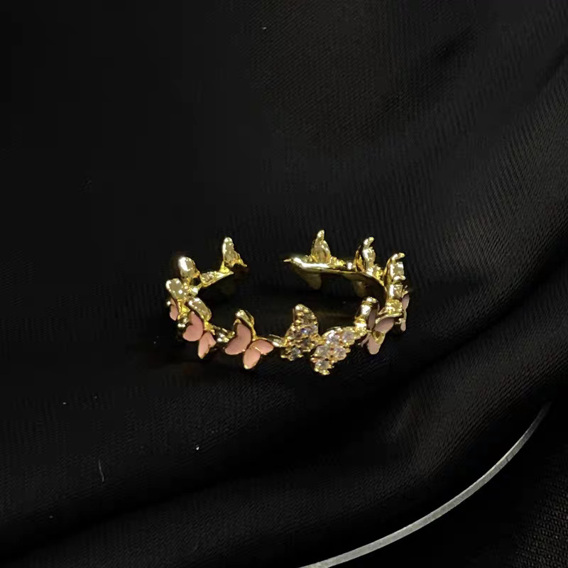 軽奢氷河超白ジルコンブルーリング女性向けニッチデザイン人差し指リングシンプル高級感指輪卸売