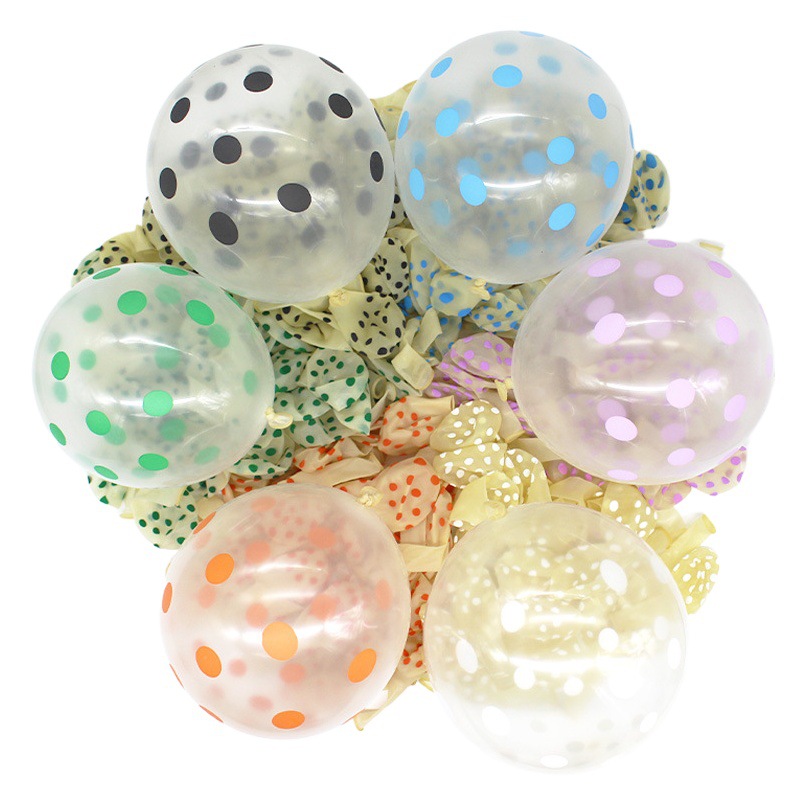 12-pulgadas de espesor transparente punto globo lunares transparente caramelo globo decoración fiesta suministros bar KTV
