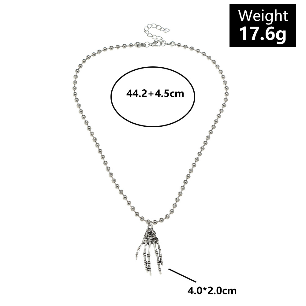 Punk Stitching Chain Halloween Ghost Claw Pendant Necklace Wholesale Nihaojewelry