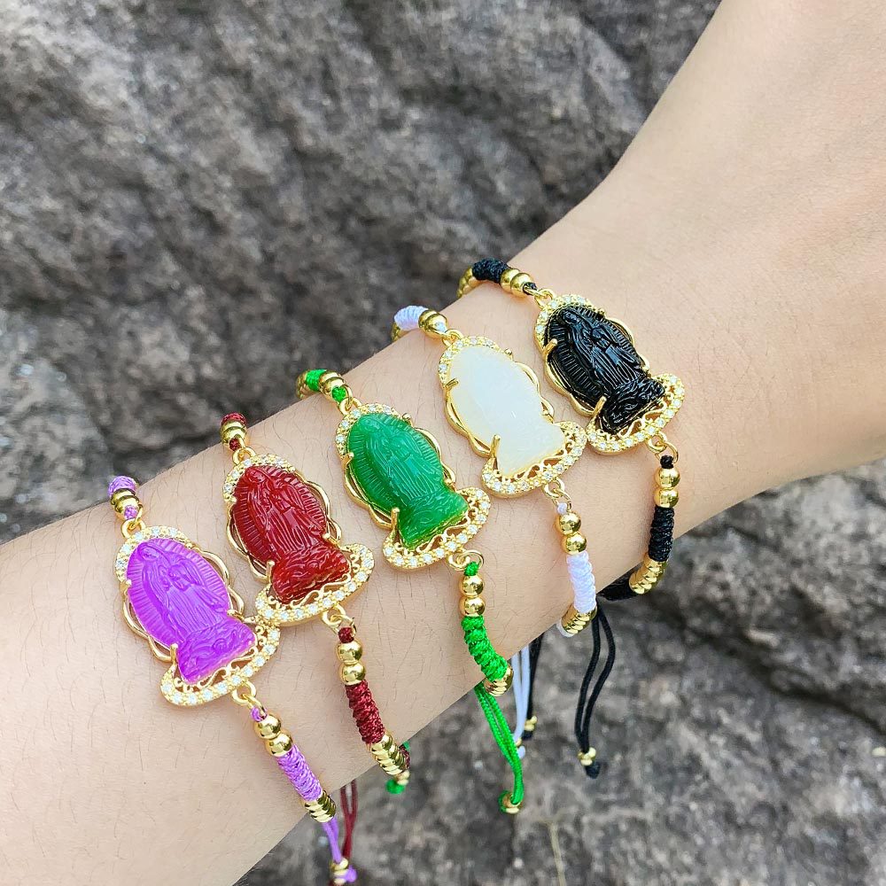 Fashion Portrait Copper Bracelets Inlay Zircon Copper Bracelets