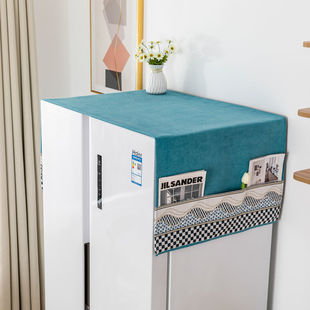 Refrigerator Dust Cover 2022 New Household Oil-Proof Dust Cover Single and Double Door Top Protective Cover Refrigerator Cover Towel