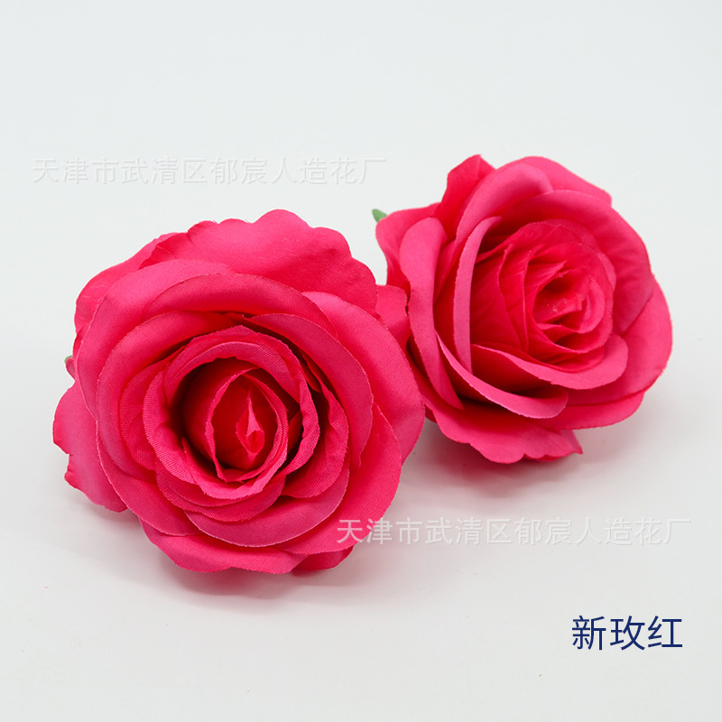 ローズ造花ハイエンドブルーフラワー結婚式の装飾偽花芯ローズヘッドローズフラワー卸売|undefined