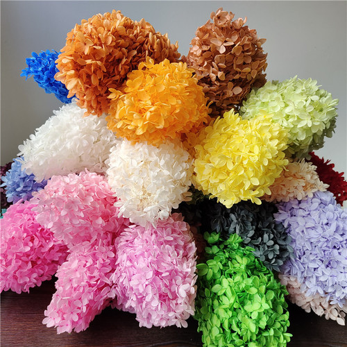 Single wooden hydrangea Nordic style home decoration Yunnan eternal flower dried flower bouquet wedding arrangement hydrangea flower material