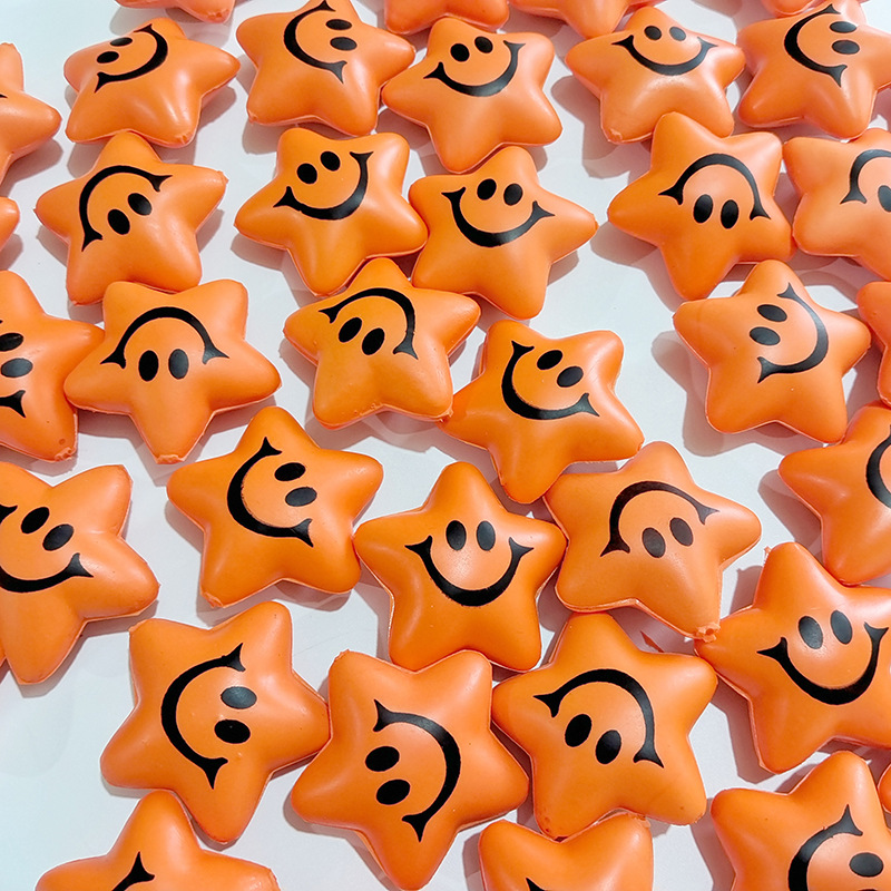 오렌지 프린트 웃는 얼굴 [단일 가격]
