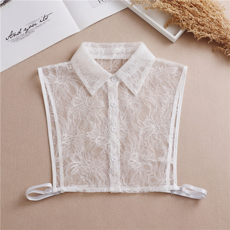 Korean Autumn and Winter Hollow Lace Pointed Collar Fake Collar Shirt Fake Collar Black and White Decorative Sweater Collar Cross-Border Manufacturer Korean Autumn and Winter Hollow Lace Pointed Collar Fake Collar Shirt Fake Collar Black and White Decorative Sweater Collar Cross-Border Manufacturer