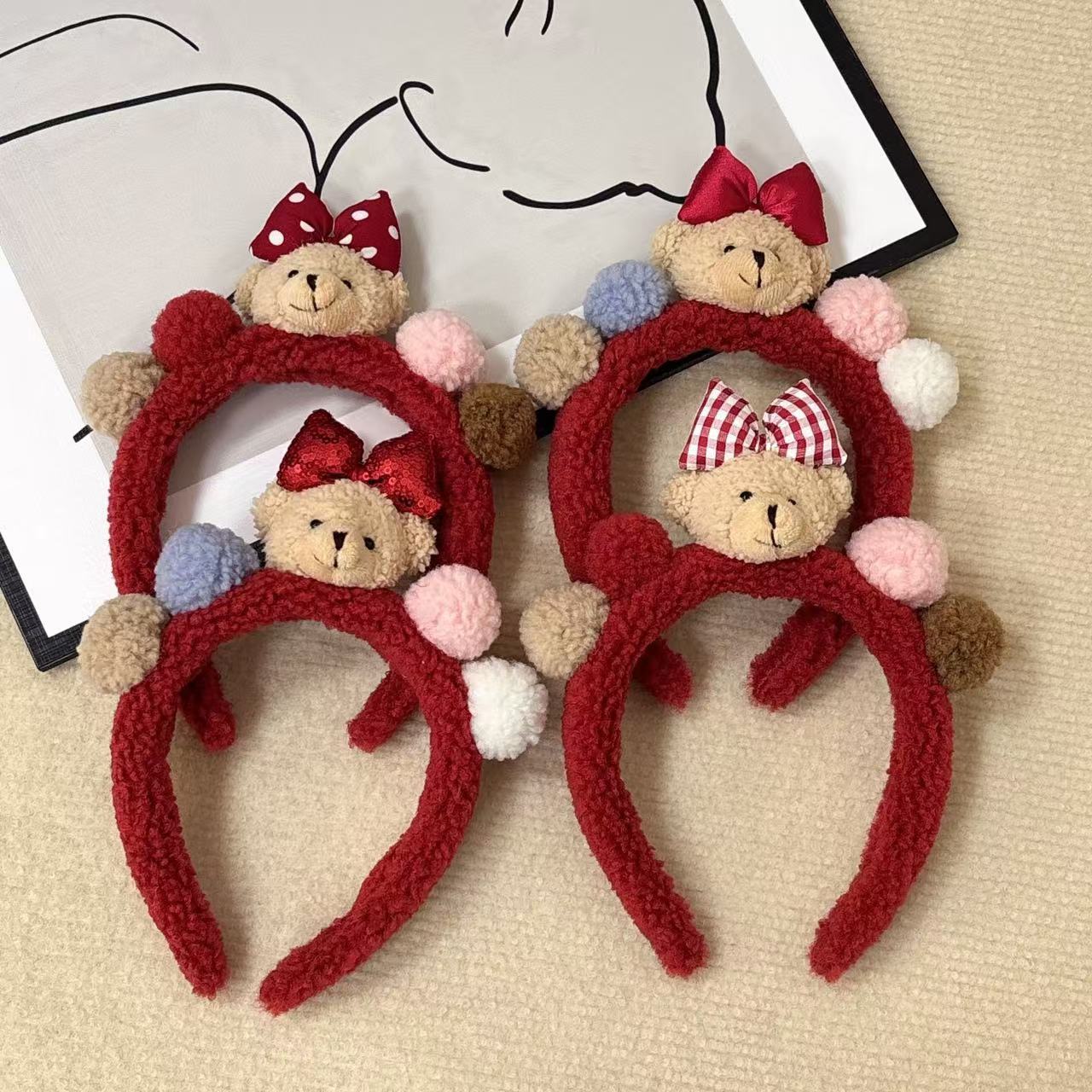 Cartoon red headband with bow