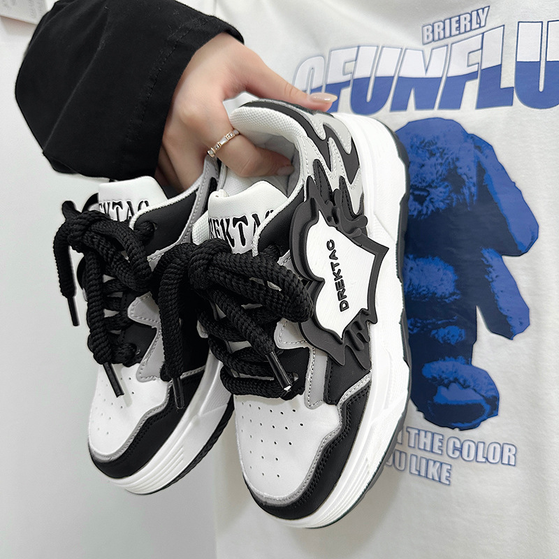 ins風小眾國潮厚底學生休閒運動鞋女學院復古chic百搭滑板麵包鞋