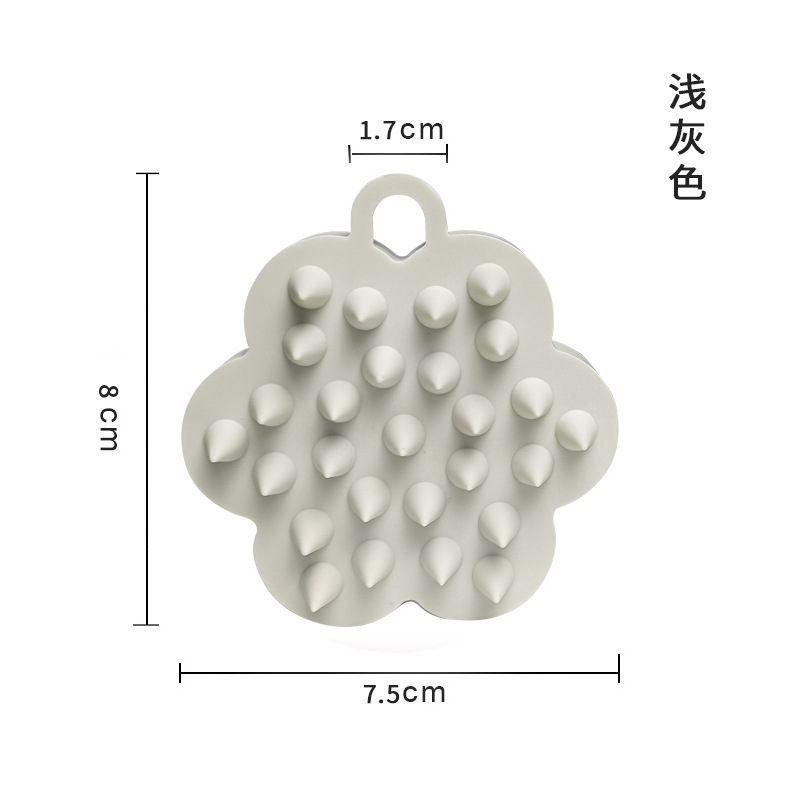 日式硅胶洗头刷 梳洗发按摩刷干湿两用清洁头皮缓解疲劳沐浴刷子|undefined