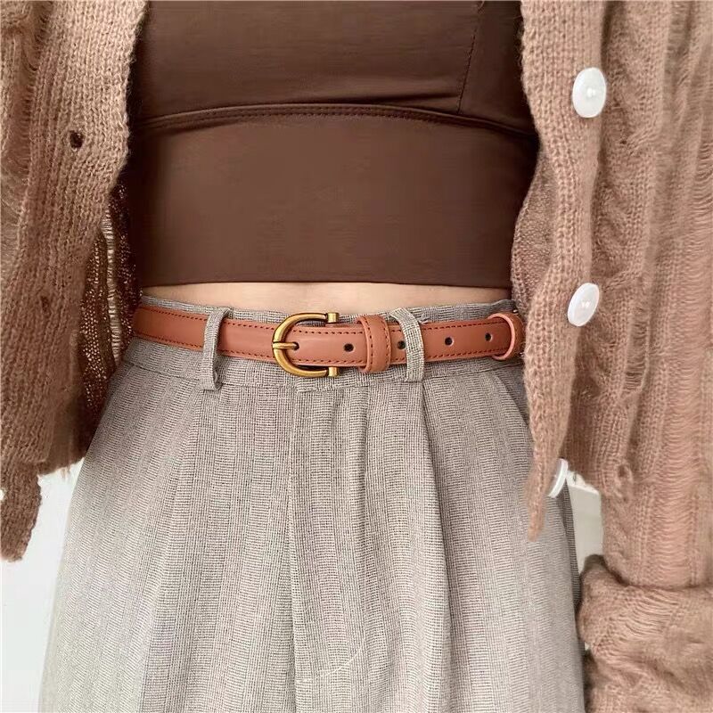 Retro Cowhide Belt For Women, Simple And Versatile Leather Belt_voghion.com