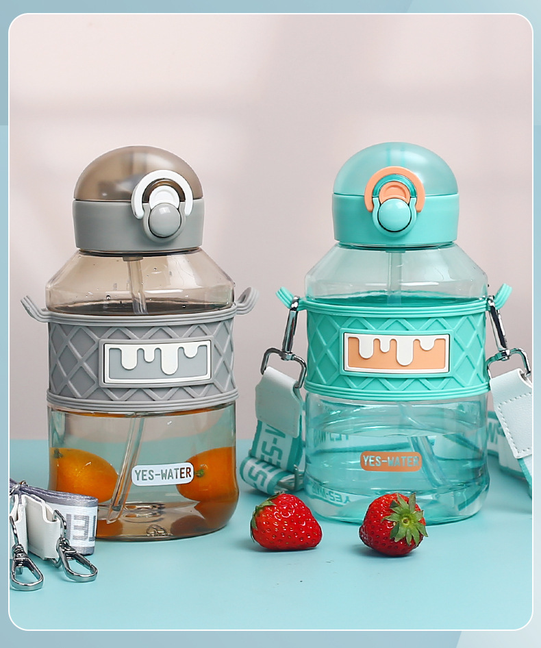 Wholesale of children's water cups, student sports water bottles, summer high appearance level straw cups, portable drinking water plastic bottles for going out pic 31