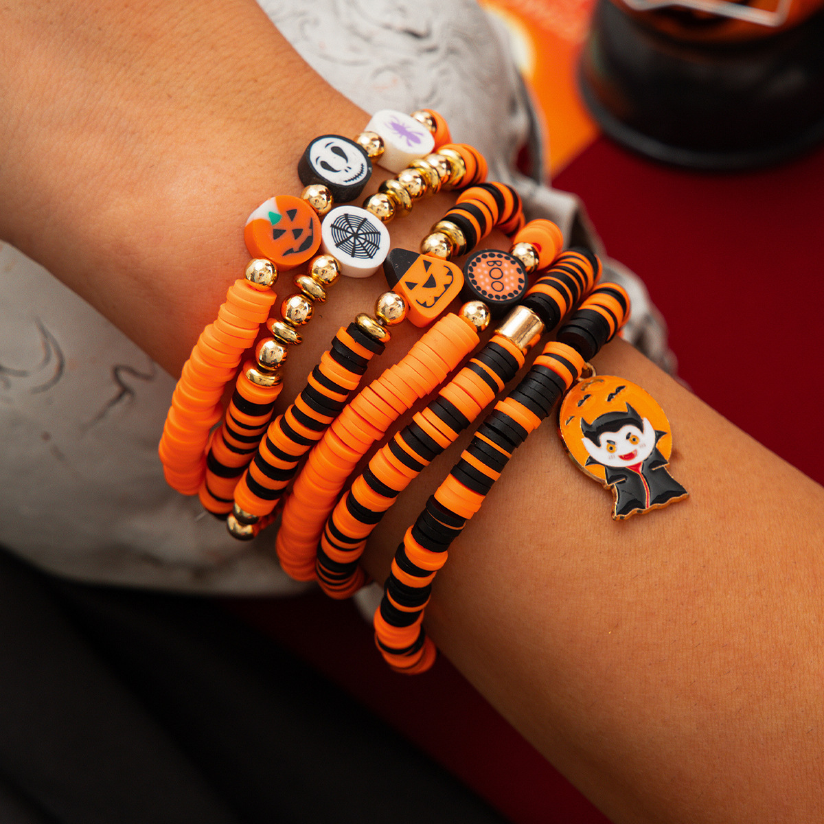 21g Weight Alloy Pendant Material Bracelets Classification CCB, Arylic, soft clay Chain Material 1 Set Quantity Festival Occasion CCB, Arylic, Alloy Material Halloween Festival Pumpkin, Bat, Ghost Pattern Women's Gender Beaded, Enamel Design Funny Style Funny Pumpkin Bat Ghost CCB Arylic Alloy Beaded Bracelets Wholesale 47